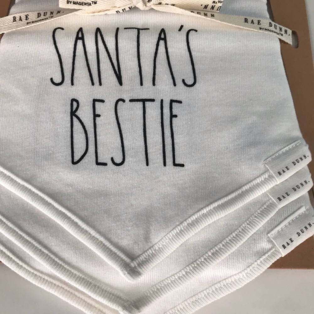 🆕 Rae Dunn Baby Set of 3 Christmas Bandana Bibs